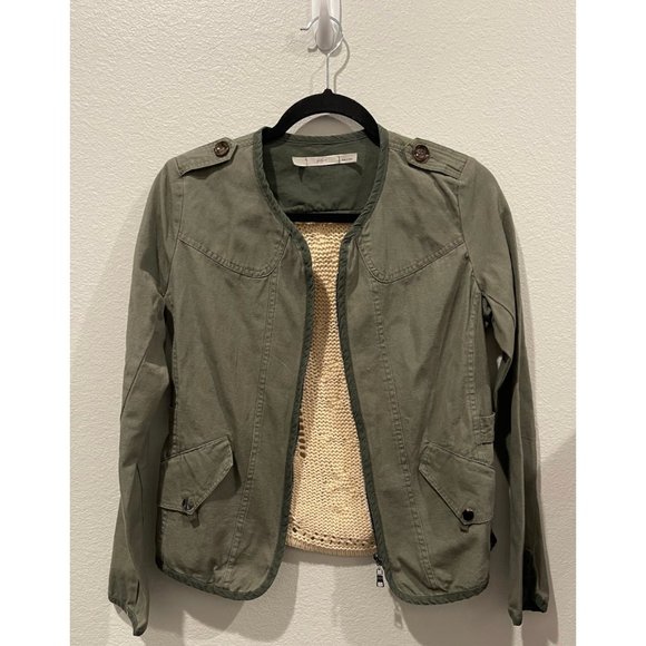 Gibson Jackets & Blazers - GIBSON Zip-up Olive Green Embroidery Jacket